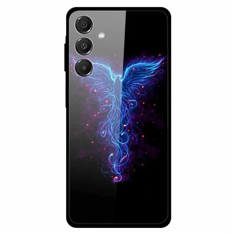 For Samsung Galaxy A16 5G / A16 4G Case Anti Drop PC + Tempered Glass + TPU Phone Cover Pattern Printing - Blue Phoenix