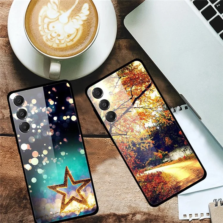 For Samsung Galaxy A16 5G / A16 4G Case Anti Drop PC + Tempered Glass + TPU Phone Cover Pattern Printing - Blue Phoenix