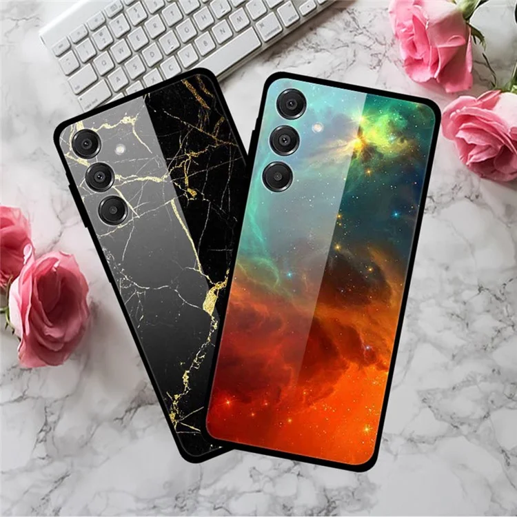 For Samsung Galaxy A16 5G / A16 4G Case Anti Drop PC + Tempered Glass + TPU Phone Cover Pattern Printing - Blue Phoenix