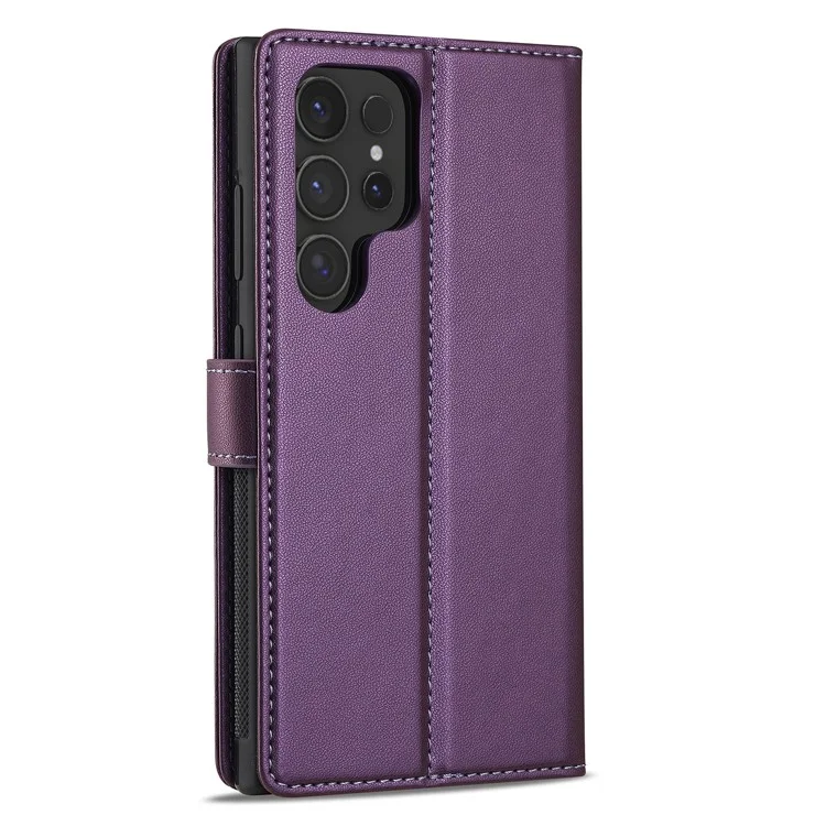 LC.IMEEKE Serie L2 per Samsung Galaxy S25 Ultra Custodia Portafoglio in Pelle PU Copertina Magnetica Staccabile - Viola