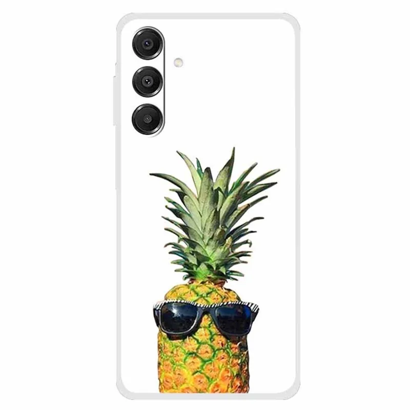 For Samsung Galaxy A16 5G / A16 4G Case Protective Soft TPU Phone Cover Pattern Printing - Glasses of Pineapple