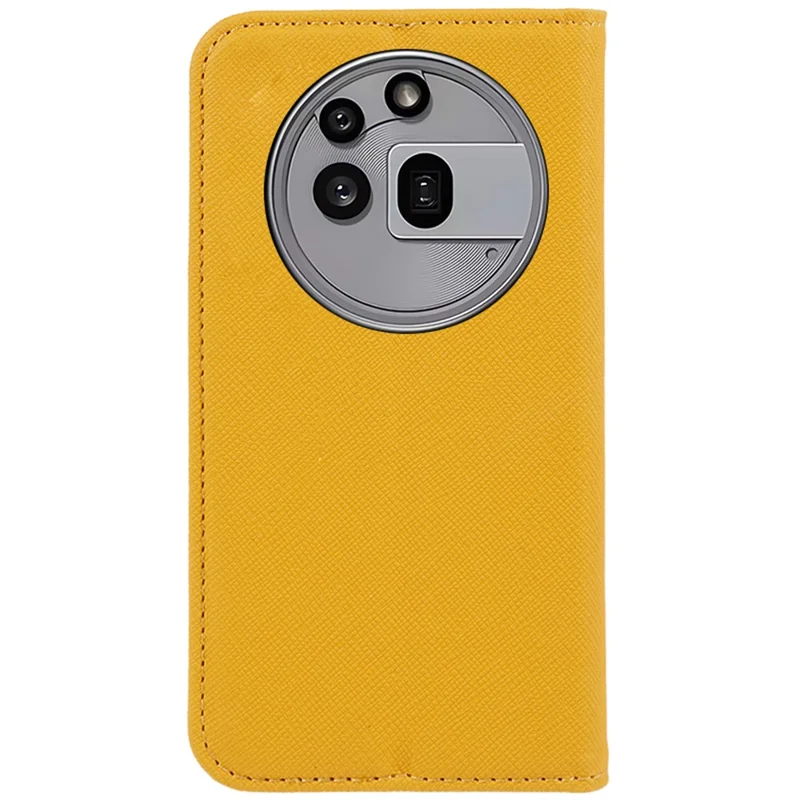 For Nothing Phone (3a) Pro Case Cross Texture Leather Phone Cover Hidden Magnetic - Yellow