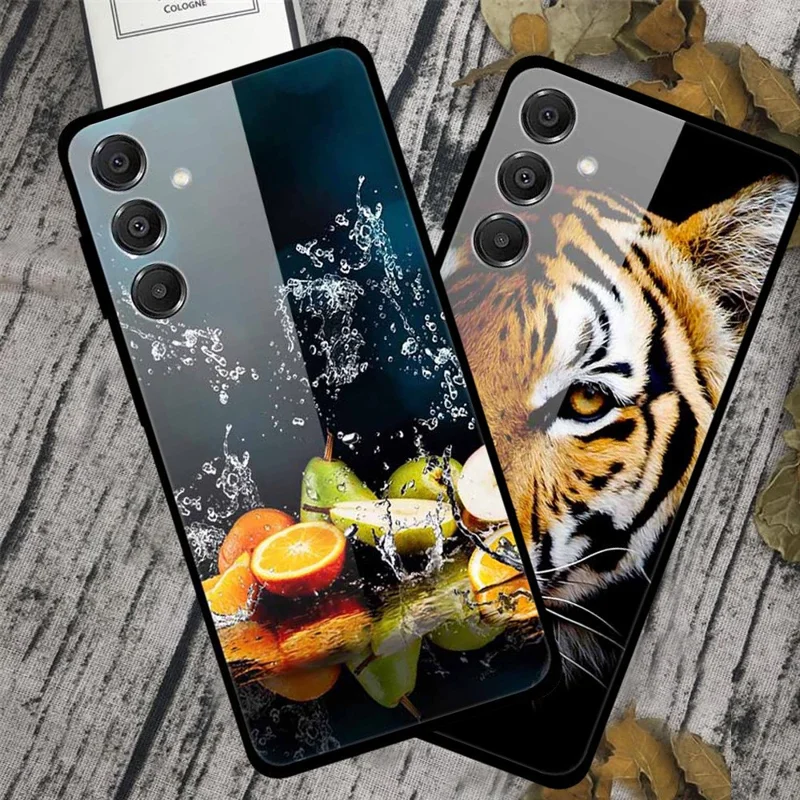 For Samsung Galaxy A16 5G / A16 4G Case Pattern Printed Tempered Glass Phone Cover - Green Mountain Cabin