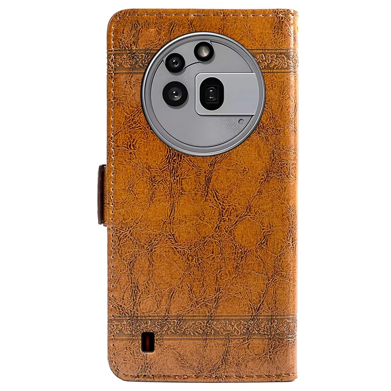 For Nothing Phone (3a) Pro Case Flower Imprint Wallet Leather Phone Cover with Side Buckle - Brown