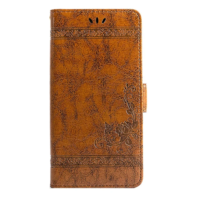 For Nothing Phone (3a) Pro Case Flower Imprint Wallet Leather Phone Cover with Side Buckle - Brown