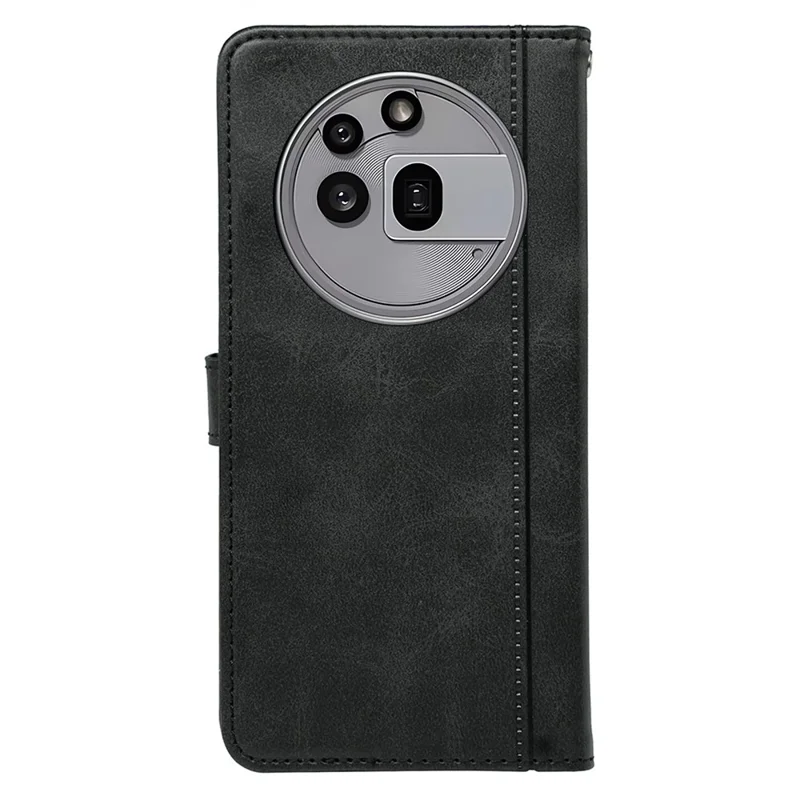 For Nothing Phone (3a) Pro Case Calf Texture Leather Stand Book Style Phone Cover - Black