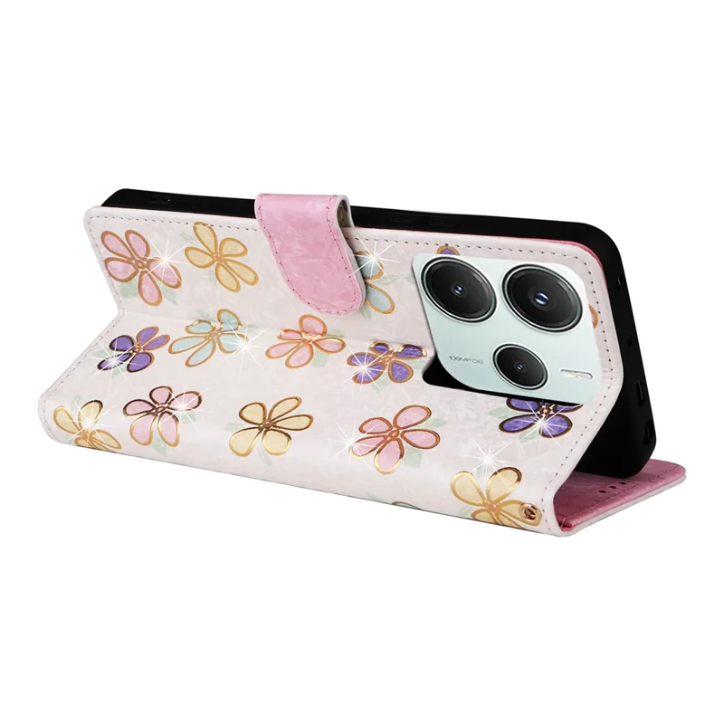 For Xiaomi Redmi Note 14 5G Case RFID Blocking Flower Leather Phone Cover - Colorful Flower