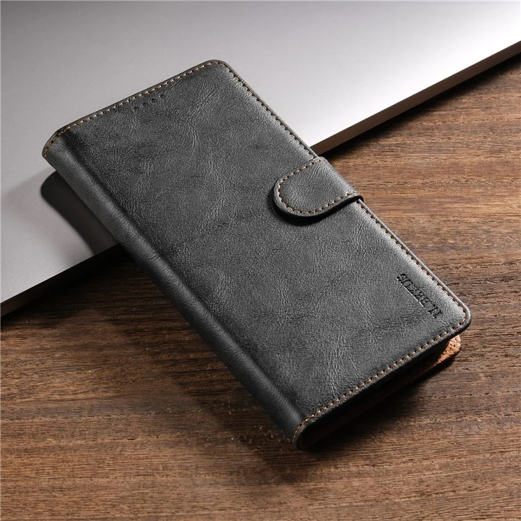 N.BEKUS CSJ-001 Hülle für iPhone 16e aus PU-Leder Brieftasche Handyhülle - Schwarz