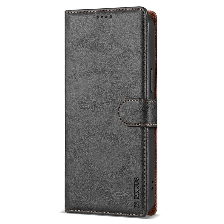 N.BEKUS CSJ-001 Hülle für iPhone 16e aus PU-Leder Brieftasche Handyhülle - Schwarz