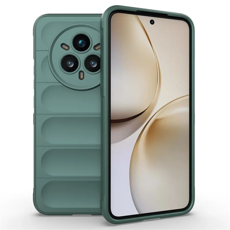 For Realme 14 Pro+ 5G Case Anti-Drop Soft TPU Rugged Phone Back Cover - Green