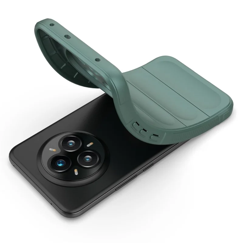 For Realme 14 Pro+ 5G Case Anti-Drop Soft TPU Rugged Phone Back Cover - Green