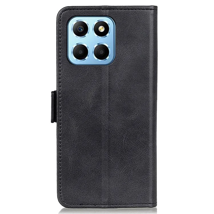 For Honor X8 5G PU Leder Seitliche Magnetische Verschluss Handy-Hülle Geldbörse Stand Kratzsicher Schutzhülle - Schwarz