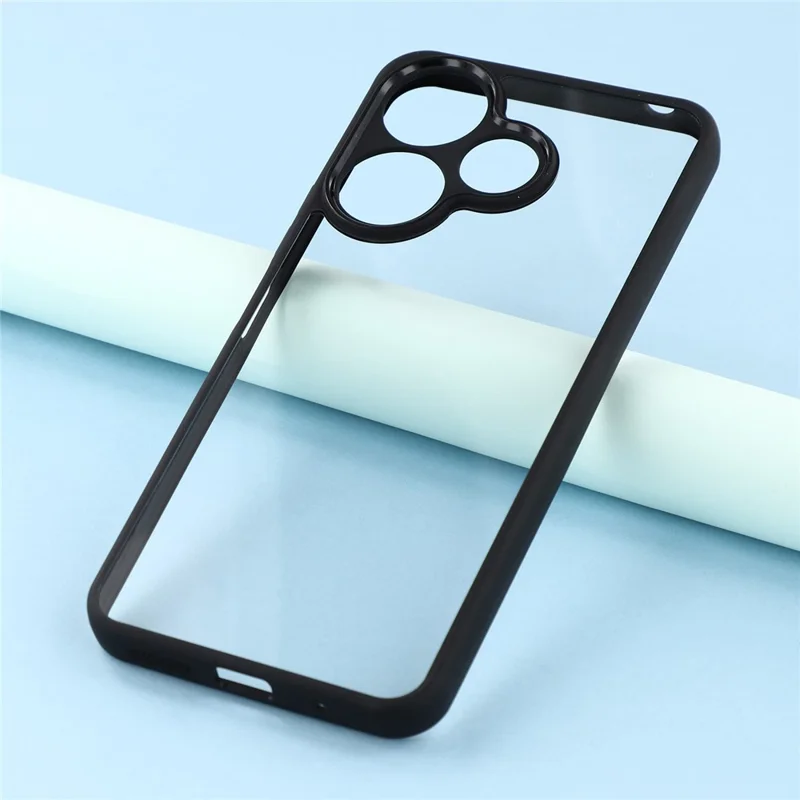 Phone Case For Xiaomi Redmi 13 4G / 5G / Note 13R 5G / Poco M6 4G TPU + Acrylic Clear Back Cover - Black