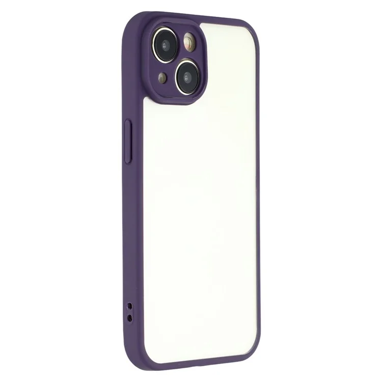For iPhone 14 Phone Case TPU + Acrylic Clear Back Cover - Purple