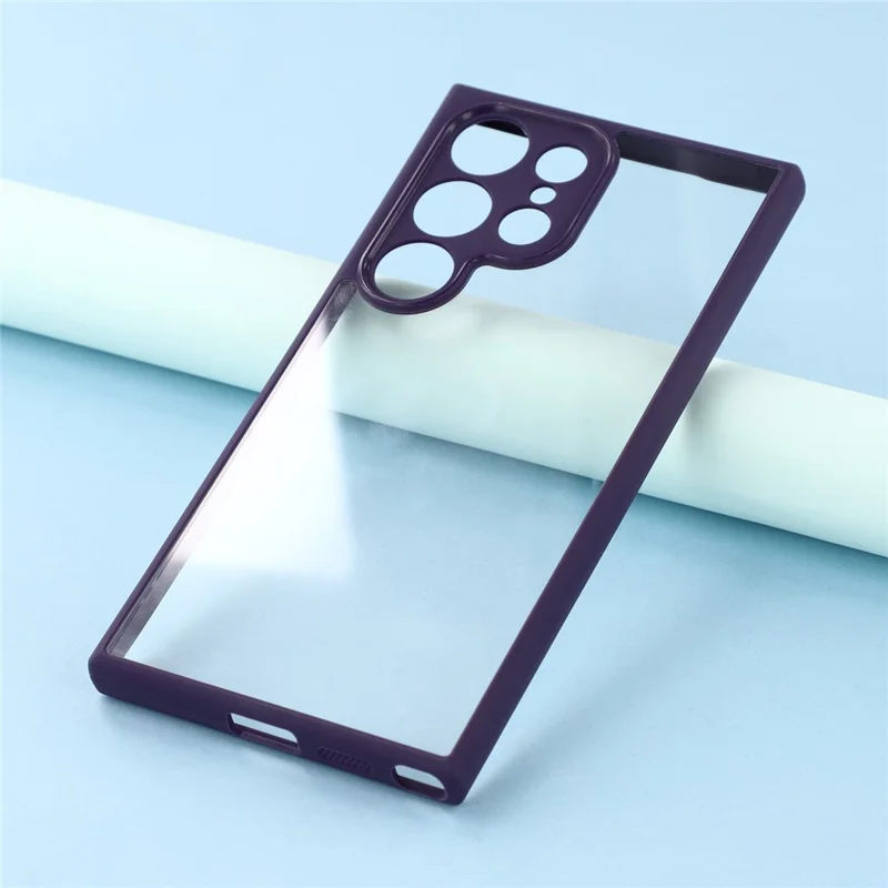 Чехол для Samsung Galaxy S23 Ultra, TPU + акриловая прозрачная задняя крышка - Фиолетовый