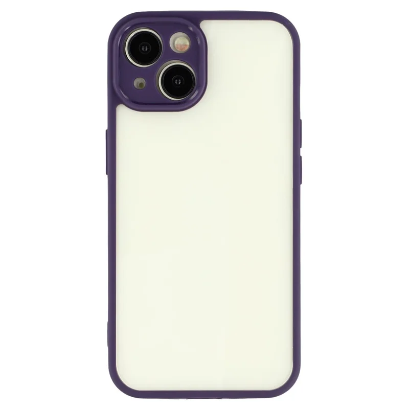For iPhone 15 Phone Case TPU + Acrylic Clear Back Cover - Purple