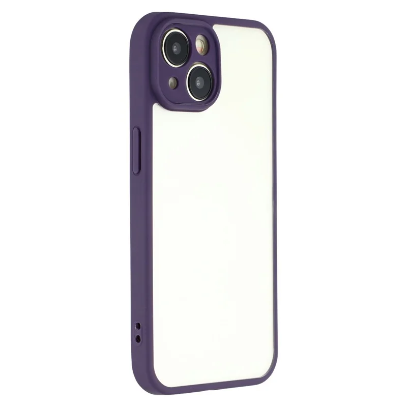 For iPhone 15 Phone Case TPU + Acrylic Clear Back Cover - Purple