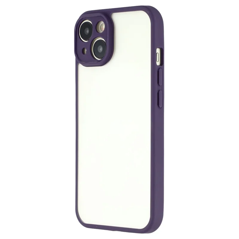 For iPhone 15 Phone Case TPU + Acrylic Clear Back Cover - Purple