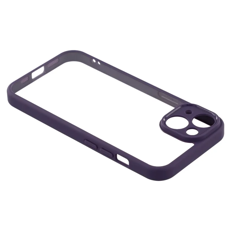 For iPhone 15 Phone Case TPU + Acrylic Clear Back Cover - Purple