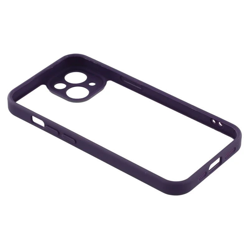 For iPhone 15 Phone Case TPU + Acrylic Clear Back Cover - Purple