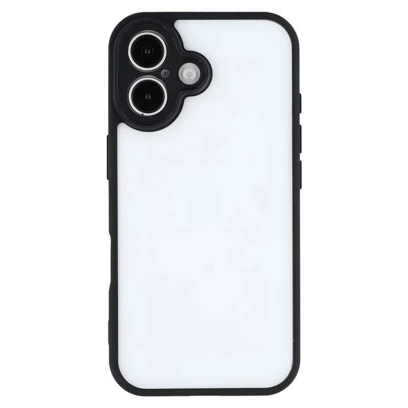 For iPhone 16 Plus Phone Case TPU + Acrylic Clear Back Cover - Black