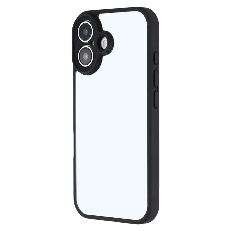 For iPhone 16 Plus Phone Case TPU + Acrylic Clear Back Cover - Black