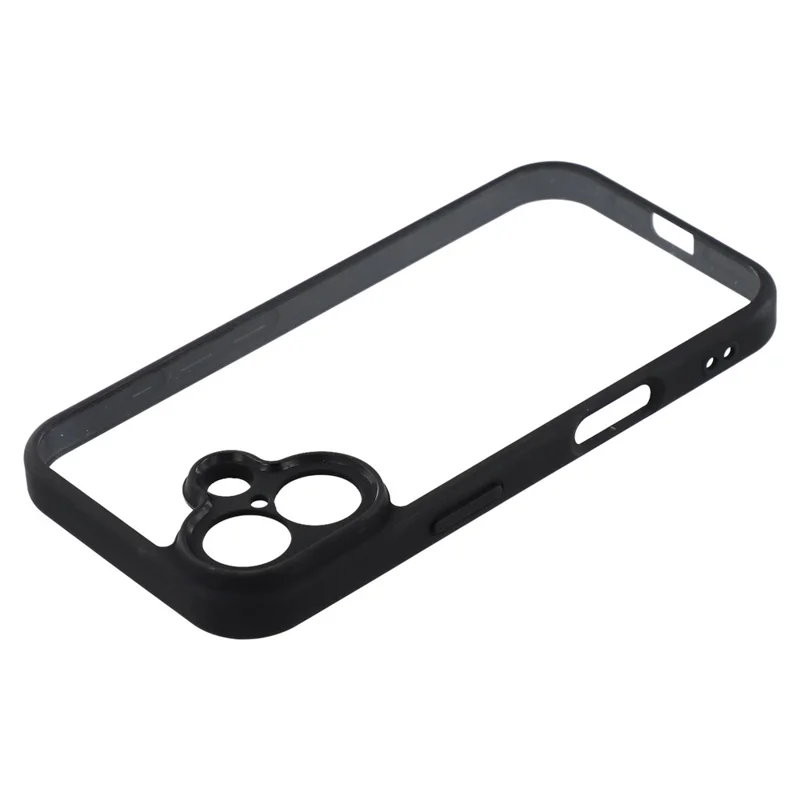 For iPhone 16 Plus Phone Case TPU + Acrylic Clear Back Cover - Black