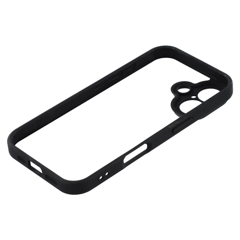 For iPhone 16 Plus Phone Case TPU + Acrylic Clear Back Cover - Black