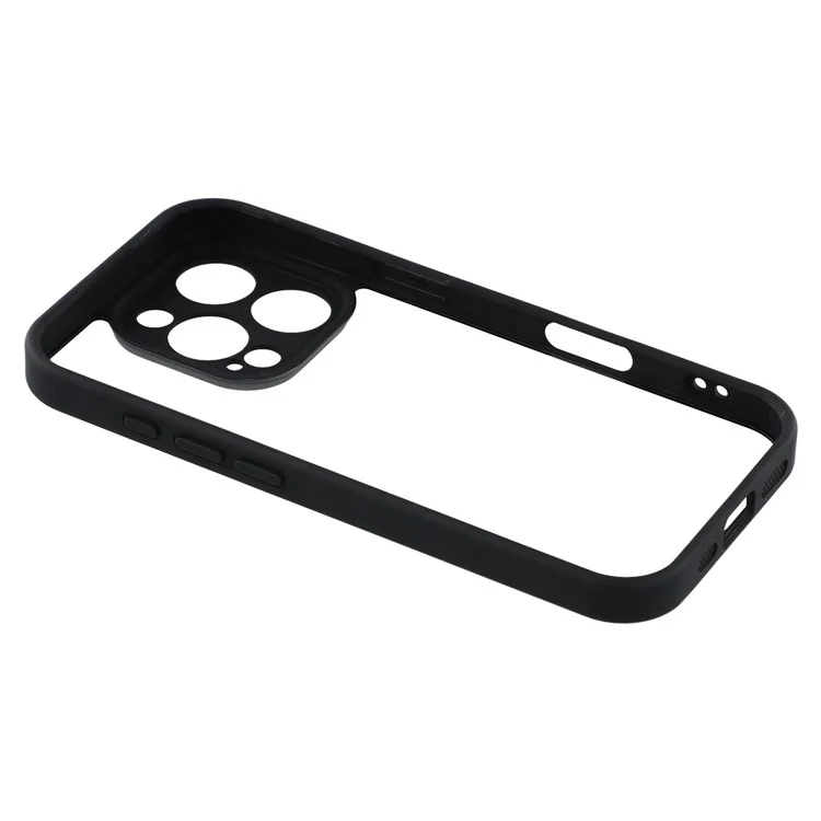 Für iPhone 16 Pro Max Handyhülle TPU + Acryl Transparent Rückseite Schutzhülle - Schwarz