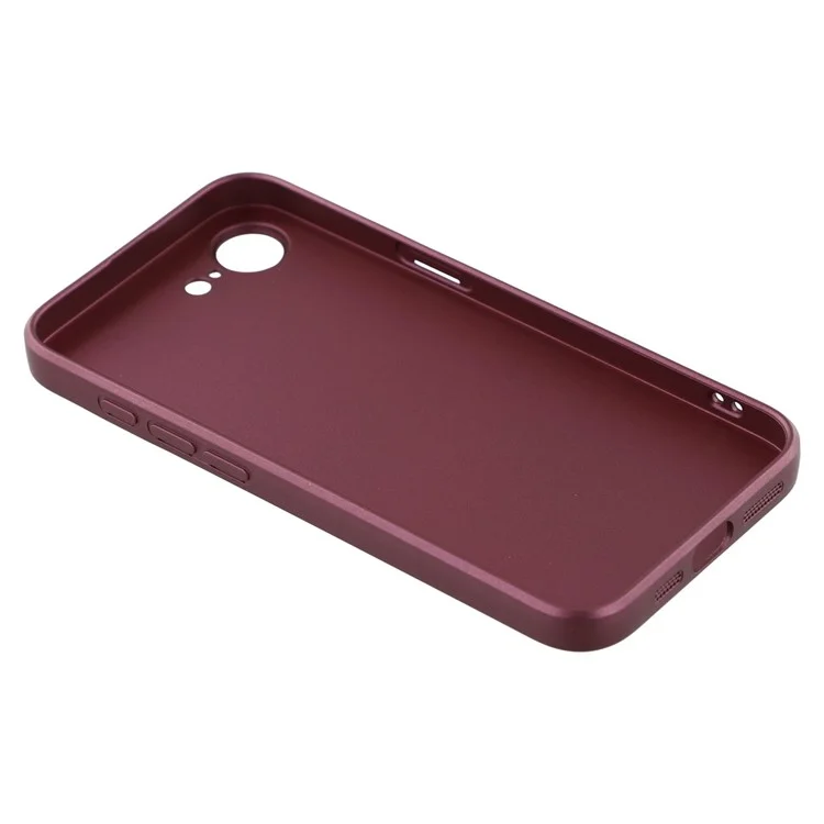 X-LEVEL Guardian Series For iPhone 16e Case Soft TPU Frosted Protective Phone Cover - Wine Red