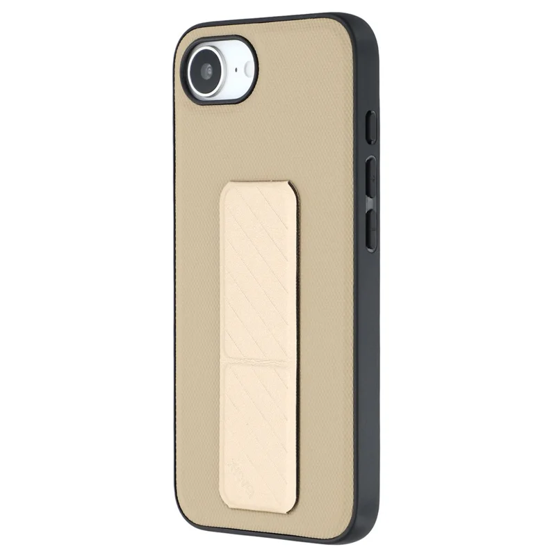 X-LEVEL For iPhone 16e Case with Kickstand TPU + PU Phone Back Cover Shockproof - Gold