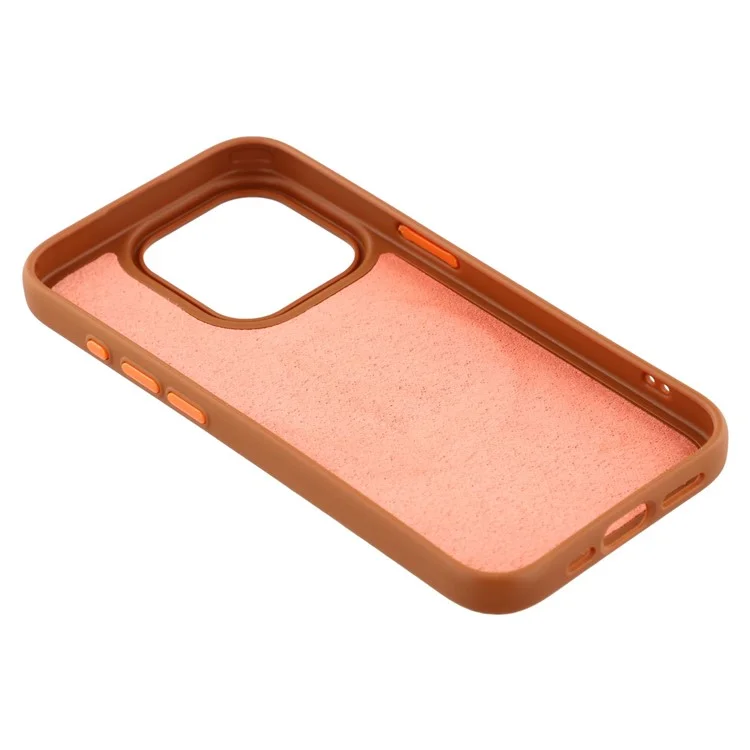 For iPhone 15 Pro Magnetic Case Litchi Texture TPU Phone Cover Compatible with MagSafe - Brown