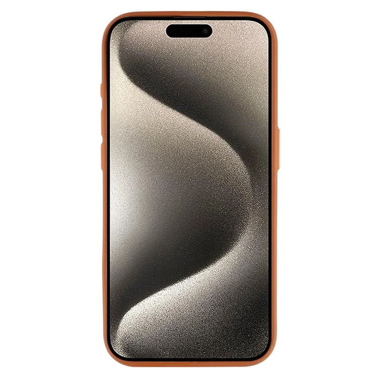 For iPhone 15 Pro Max Magnetic Case Litchi Texture TPU Phone Cover Compatible with MagSafe - Brown