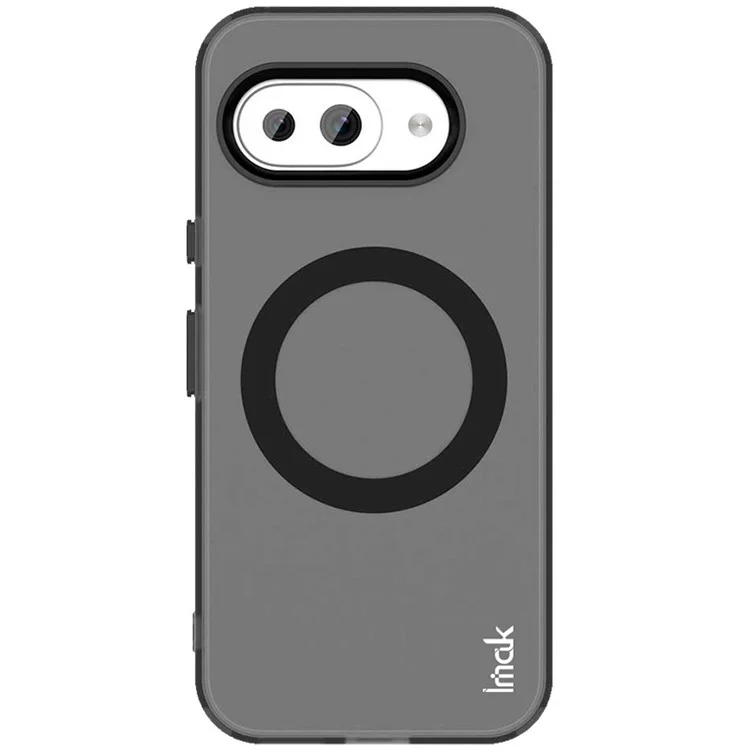 IMAK Pour Google Pixel 9a Étui Compatible avec MagSafe Couleur Bonbon Antichoc TPU + PET Coque Arrière - Noir
