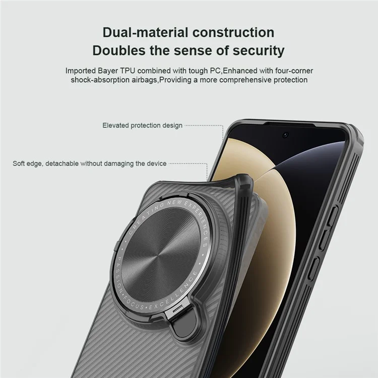 NILLKIN Camshield Prop Series for Xiaomi 15 Ultra Case Translucent Slide Camera Protection PC + TPU Phone Cover