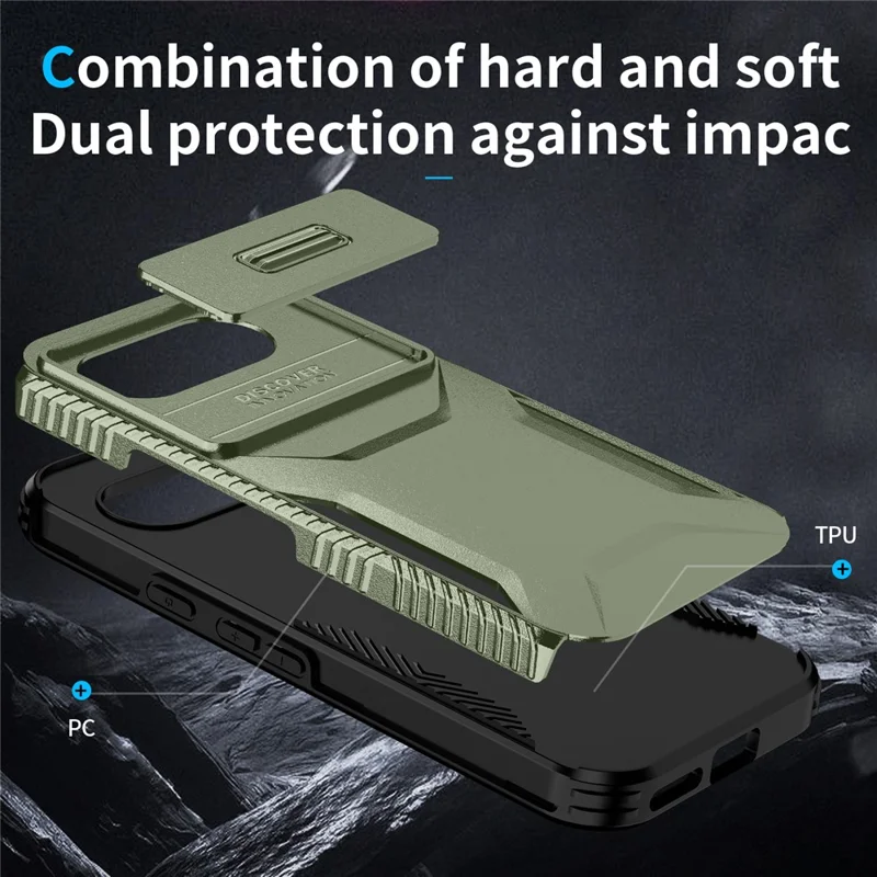 For Google Pixel 9a Case Camshield TPU + PC Phone Cover Non-Slip Side Edge - Green