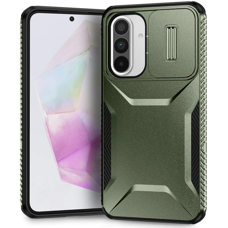 For Samsung Galaxy A36 5G / A56 5G Case Camshield TPU+PC Phone Cover Non-Slip Side Edge - Green