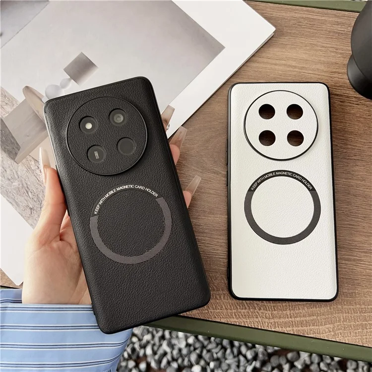 For Honor Magic7 Lite 5G / X9c 5G / X60 Pro 5G Case Anti-Drop PU Leather+TPU Cover Compatible with MagSafe - Black