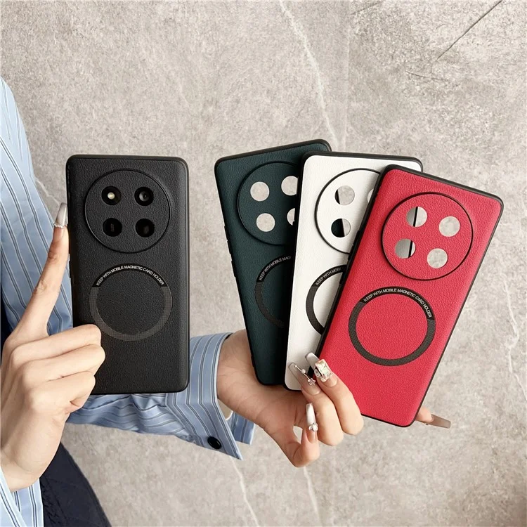 For Honor Magic7 Lite 5G / X9c 5G / X60 Pro 5G Case Anti-Drop PU Leather+TPU Cover Compatible with MagSafe - Black