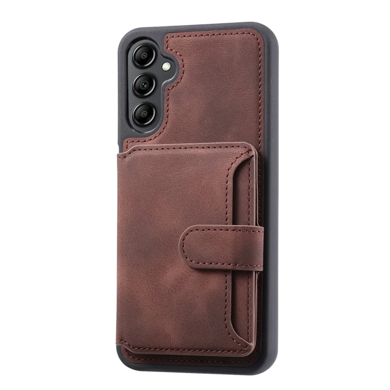 For Samsung Galaxy A36 5G Case Wallet Card Slot TPU + PU Leather Back Phone Cover - Coffee