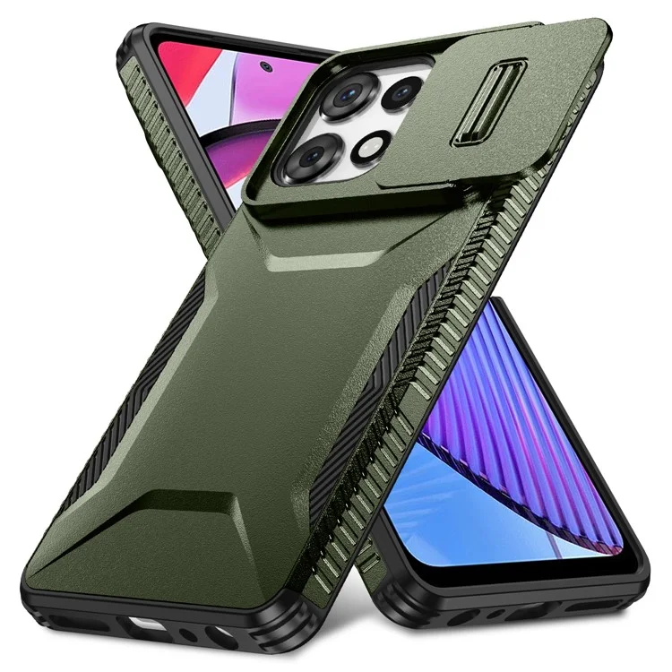 Pour Motorola Moto G Power (2025) / G Play (2025) 5G Étui Camshield TPU + PC Protection Téléphone Bords Antidérapants - Vert