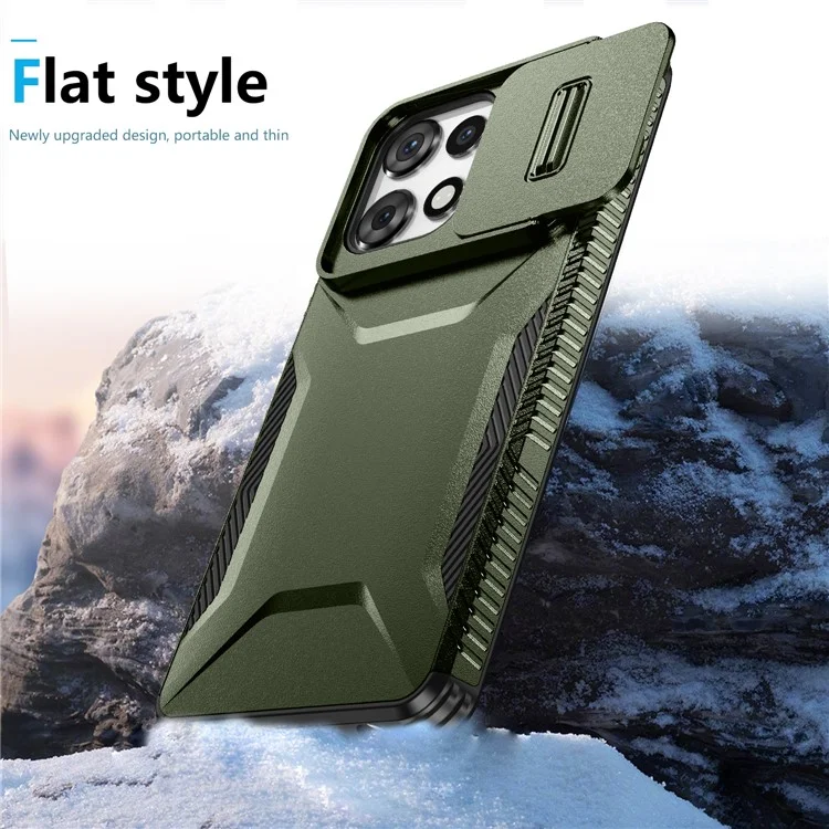 Pour Motorola Moto G Power (2025) / G Play (2025) 5G Étui Camshield TPU + PC Protection Téléphone Bords Antidérapants - Vert