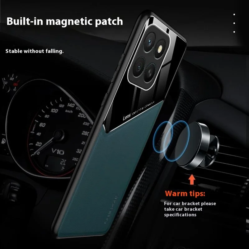 Voor Honor X8c 4G hoesje Leercoating PC + TPU telefoon achterkant - Oranje