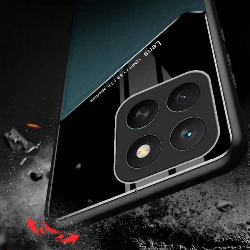 Voor Honor X8c 4G hoesje Leercoating PC + TPU telefoon achterkant - Oranje