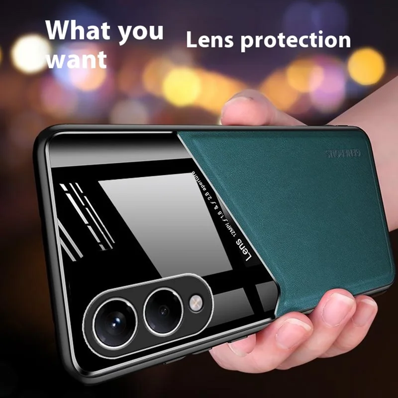 For Samsung Galaxy S25 Edge Case Leather Coated PC+TPU Phone Back Cover - Orange