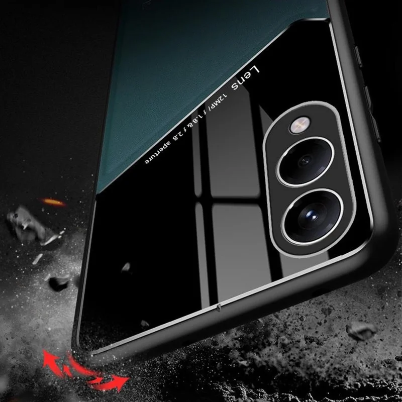 For Samsung Galaxy S25 Edge Case Leather Coated PC+TPU Phone Back Cover - Orange