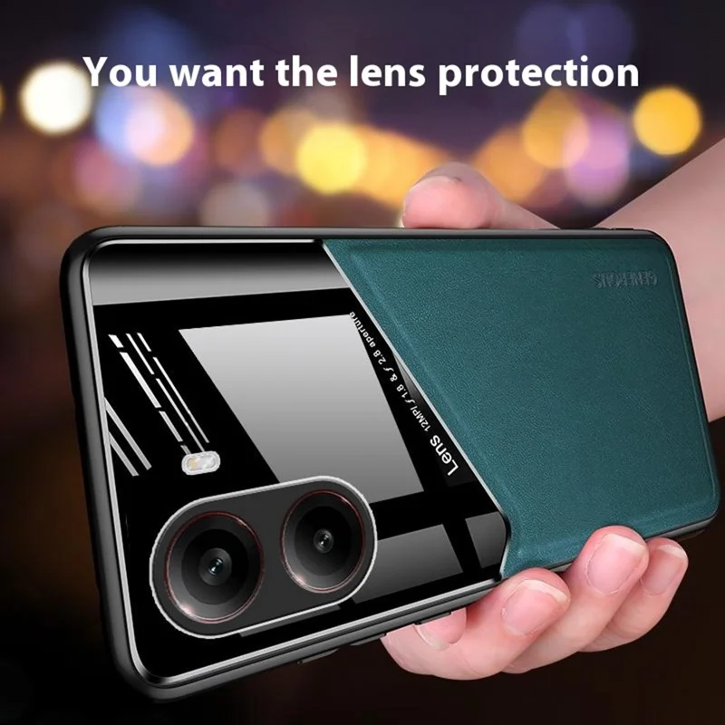 For Xiaomi Redmi Turbo 4 5G Case Leather Coated PC + TPU Phone Back Cover - Orange