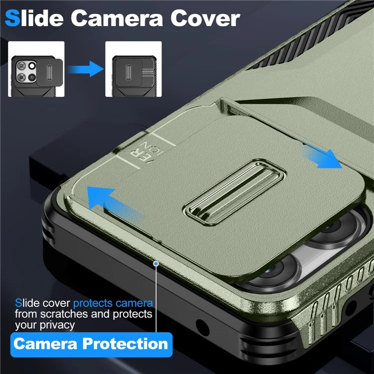 Cover per Motorola Moto G Stylus 5G (2025) Camshield TPU+PC Custodia Protettiva Antiscivolo sui Bordi - Verde