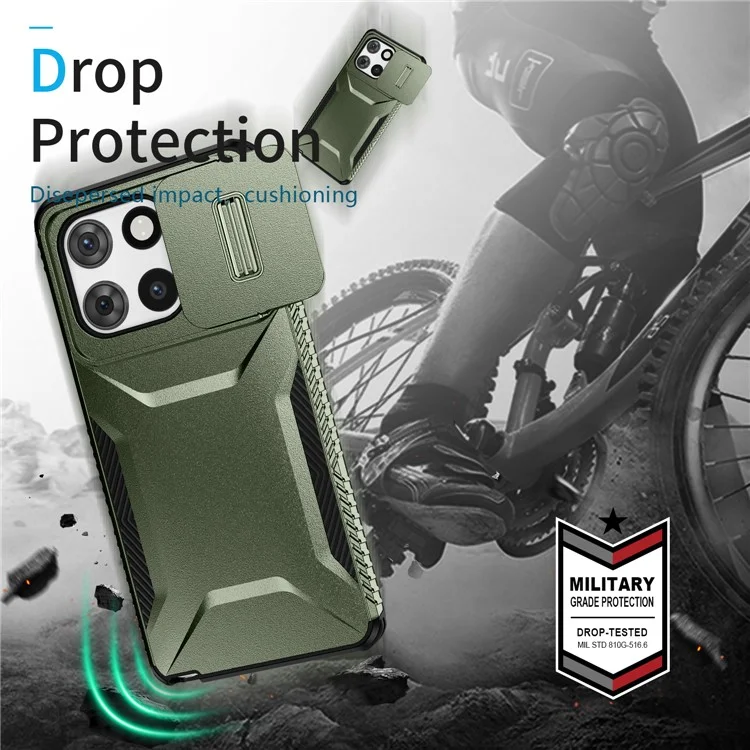 Cover per Motorola Moto G Stylus 5G (2025) Camshield TPU+PC Custodia Protettiva Antiscivolo sui Bordi - Verde