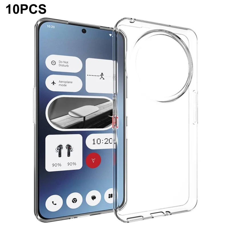 10 Pièces / Pack Étui de Protection TPU Transparent sans Filigrane pour Nothing Phone (3a) Pro